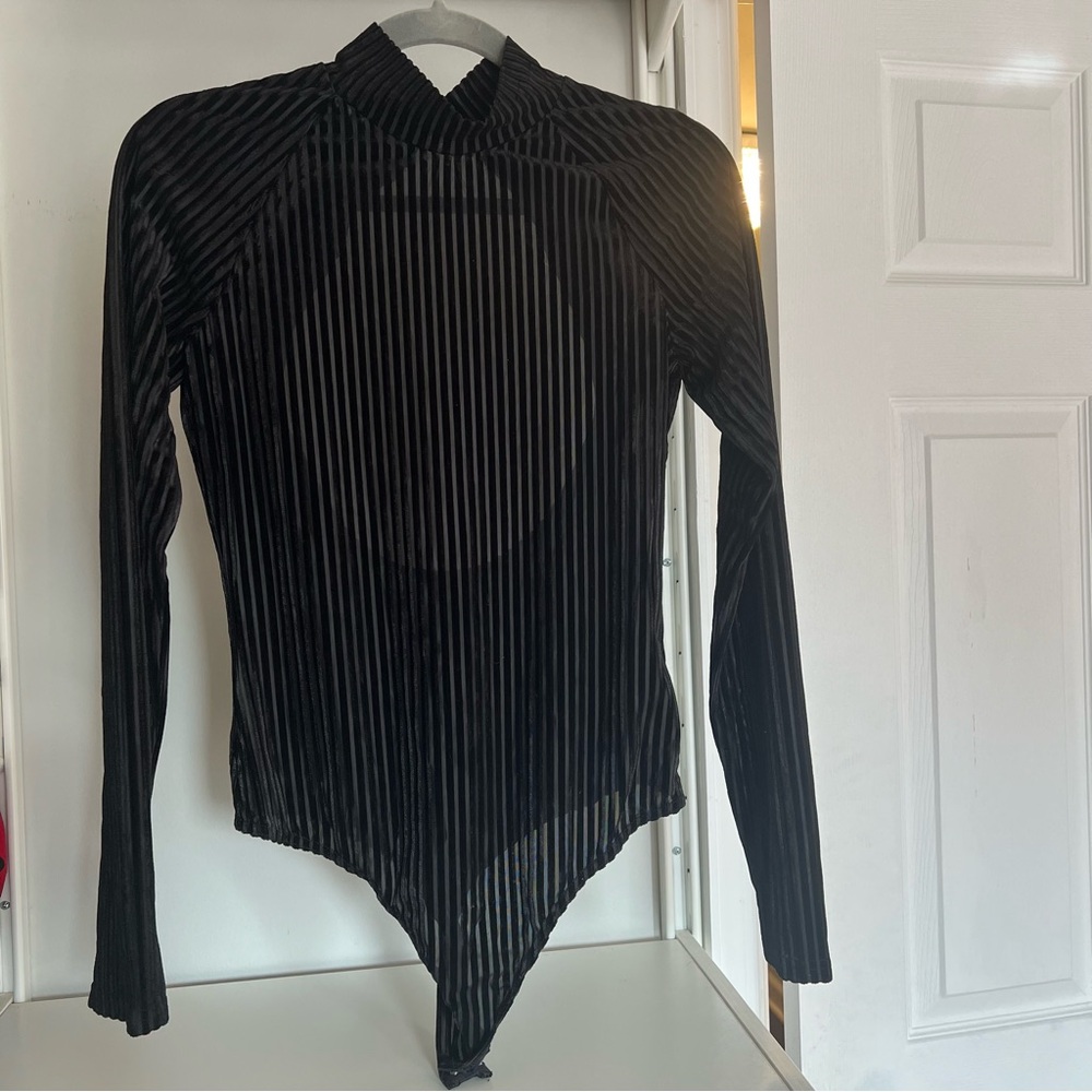 Lulus | Sheer Velvet Bodysuit